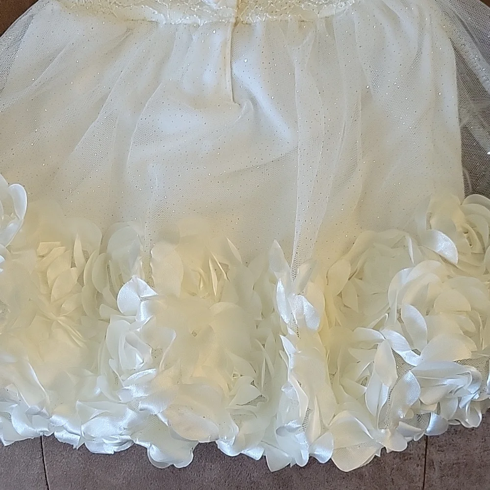 Nannette formal fancy rosette baby 12 month dress wedding baptism - Picture 9 of 9